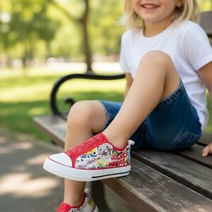Kids Disney Red Sequins Graphic Sneakers Size 12